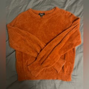 Express Burnt Orange Fuzzy Sweater